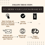 Assorted stylish earthy, desert inspired fun frames for picture montage, Cool eclectic grouping of standard size photo frame, Salvador