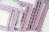 Radiant amethyst purple framed fabric bulletin board for wall hanging, Available in Modern, Traditional, or Ornate Frame Style in small to large sizes.