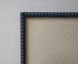 Calming slate blue large pin board for home or office, relaxed bluish gray fabric magnetic board for coastal mudroom, Available in Modern, Traditional, or Ornate Frame Style in small to large sizes.