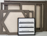 Modern farmhouse neutral greige large pinboard for home, office, or mudroom, Available in Modern, Traditional, or Ornate Frame Style in small to large sizes.