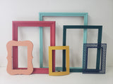 Vibrant Boho Style Picture Frames for your Gallery Wall, An Eclectic Colorful, Bohemian set of photo Frames for a Wall Collage