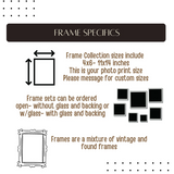 Assorted stylish earthy, desert inspired fun frames for picture montage, Cool eclectic grouping of standard size photo frame, Salvador