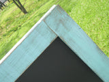 Stylish and portable light turquoise sidewalk easel chalkboard, 38x 25 Coastal feeling handcrafted distressed aqua blue restuarant sandwich sign