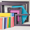Jewel Toned Dark Purple Framed Linen Bulletin Board in your choice of Ornate, Modern, Traditional, Wood Beaded, Hexagon, or Circle Shape Frame with Various Size options