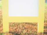 Bright and cheerful, sunny yellow dry erase sidewalk sign with a sleek semi gloss finish, 38 x 25 vibrant business or restaurant sandwich board