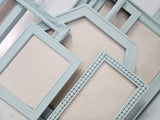 Coastal Retreat: Celadon or Light Teal Linen Memo Board with your choice of Beaded, Ornate, Simple, Traditional, Hexagon, or Circle Frame in Various Sizes