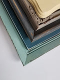 Coastal palette gallery wall frame set of mixed, vintage frames for hanging or easel backs, Neutral tone photo frames in many sizes and shapes