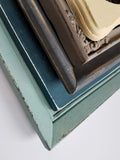 Coastal palette gallery wall frame set of mixed, vintage frames for hanging or easel backs, Neutral tone photo frames in many sizes and shapes