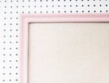 Cute Light Pink Linen PInboard for Wall in Various Sizes and Frame Styles including Ornate, Simple, Traditional, Wood Beaded, Hexagon or Circle Shaped