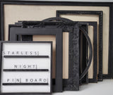 Tailored to Your Style: Black Linen Pin Board with Distressed Finish with Sizes to Suit Every Space, Chic Black Distressed Magnetic Board - Circle, Hexagon, or Beaded Frame Style