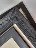 Tailored to Your Style: Black Linen Pin Board with Distressed Finish with Sizes to Suit Every Space, Chic Black Distressed Magnetic Board - Circle, Hexagon, or Beaded Frame Style