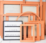 Bright and Playful Orange Framed Bulletin Board - Customizable Fabrics, Frames, and Sizes for Your Unique Style