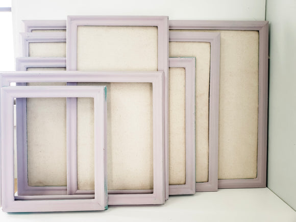 Customizable Light Purple Framed Bulletin Board in Various Sizes and Frame Style for Wall Hanging