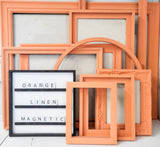 Bright and Playful Orange Framed Bulletin Board - Customizable Fabrics, Frames, and Sizes for Your Unique Style