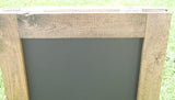 Warm, natural wood, walnut stained sidewalk sign with chalk board for signage, Modern rustic easel sandwich chalkboard sign 38 x 25