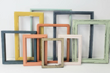 Warm and casual collage picture frames for family photos with mixed sizes for a gallery wall of desert inspired tones, Santa Fe
