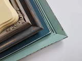 Coastal palette gallery wall frame set of mixed, vintage frames for hanging or easel backs, Neutral tone photo frames in many sizes and shapes