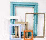 Artful display of mixed picture frames in a modern, rustic color palette, Hanging or Easel photo frames in sets of 5, 7, 10, 15 for a eclectic gallery wall