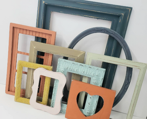 Warm and casual collage picture frames for family photos with mixed sizes for a gallery wall of desert inspired tones, Santa Fe