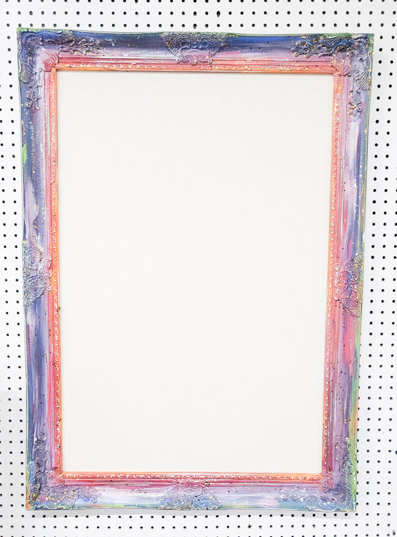 Magical rainbow ombre linen bulletin board, Large fun and colorful ornate framed magnetic board, Many Sizes Available