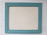 Serene lighter turquoise wall mounted bulletin with a neutral linen fabric, Available in Modern, Traditional, or Ornate Style of Frame and Small to Large Size, Agave