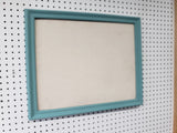 Serene lighter turquoise wall mounted bulletin with a neutral linen fabric, Available in Modern, Traditional, or Ornate Style of Frame and Small to Large Size, Agave