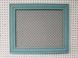 Serene lighter turquoise wall mounted bulletin with a neutral linen fabric, Available in Modern, Traditional, or Ornate Style of Frame and Small to Large Size, Agave