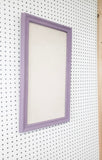 Radiant amethyst purple framed fabric bulletin board for wall hanging, Available in Modern, Traditional, or Ornate Frame Style in small to large sizes.