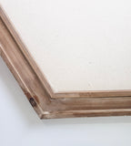 up close of natural wood frame