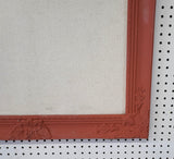 Earthy Red Framed Bulletin Board with a Neutral Linen Fabric in Various Sizes and Frame Options for a Warm Feel