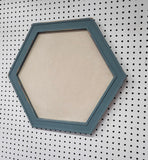 y blue chalk painted hexagon linen pinboard