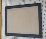 Calming slate blue large pin board for home or office, relaxed bluish gray fabric magnetic board for coastal mudroom, Available in Modern, Traditional, or Ornate Frame Style in small to large sizes.