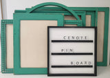 Playful and Bright Turquoise Linen Pin Board - Customizable Frames and Sizes in Small to Large sizes perfect for a Dorm Room or Kid's Room, Cenote Green