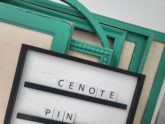 Playful and Bright Turquoise Linen Pin Board - Customizable Frames and Sizes in Small to Large sizes perfect for a Dorm Room or Kid's Room, Cenote Green