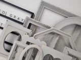 Curated Vintage Light Gray Picture Frame Set for Gallery Wall Art, Unique and Decorative Wall Collage Picture Frames