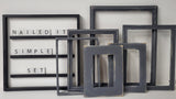 Decorative Collection of Darker Gray Picture Frames for a Gallery Wall, Assorted Eclectic Photo Frames for Wall Collage with glass and backing or open