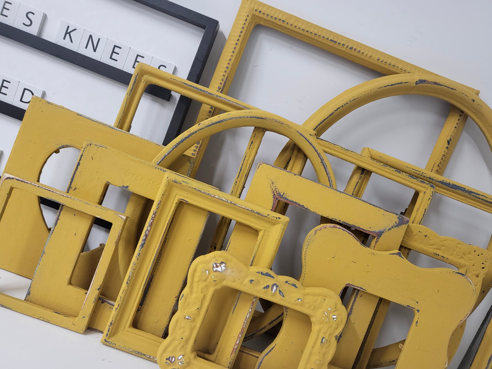 Assorted Yellow Picture Frames for Wall Art, Mix and Match Kids Artwor ...