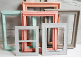 Serene Muted Rainbow Multi Picture Frames for Artwork, Dreamy and Cute Family Portrait Picture Frames