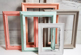 Serene Muted Rainbow Multi Picture Frames for Artwork, Dreamy and Cute Family Portrait Picture Frames