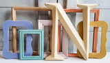 Mismatched Playful Pastel Gallery Picture Frame Wall Set, Assorted Light Colored Eclectic Photo Frame Collage