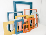 Tribal Mismatched Wood and Metal Picture Frame Montage, Stylish Customized Modern Photo Frame Collage