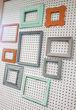 Casual, beachy family picture frames for wall with a coastal look, Relaxing mixed collection of unique gallery wall photo frames