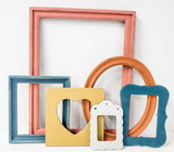 Tribal Mismatched Wood and Metal Picture Frame Montage, Stylish Customized Modern Photo Frame Collage