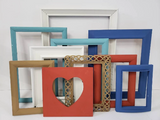 Charming Mix and Match Set of Vintage Picture Frames for a Wall Collage, Custom Painted in a Warm Color Palette
