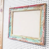 Large Dreamy Pastel Ombre Framed Pin Board for Wall, Light Colored Gradient Summer Bulletin Board with glitter accents