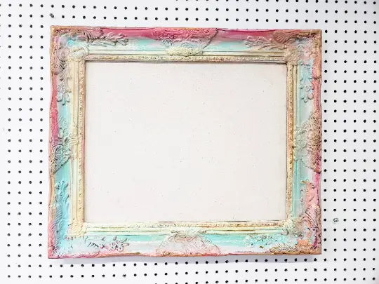 Large Dreamy Pastel Ombre Framed Pin Board for Wall, Light Colored Gradient Summer Bulletin Board with glitter accents