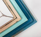 Serene coastal mismatched, decorative wall frames with a beachy vibe for an eclectic gallery wall