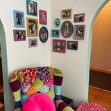 Eclectic, Decorative Hanging Gallery Picture Frames, Dark Red Assorted Rustic Photo, Open or With glass