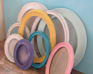 Custom Painted Oval Picture Frame, Handcrafted Oval Shaped Photo Frame, Sizes 4x6, 5x7, 8x10, 11x14, 16x20